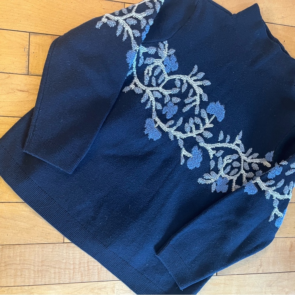 J. Jill Midnight Blue Mock Neck Sweater